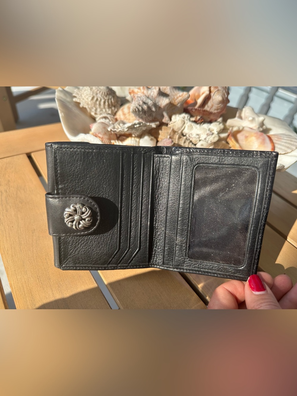 Brighton Black Authentic Small  Leather Heart-Accent Women's Wallet - Picture 3 of 11